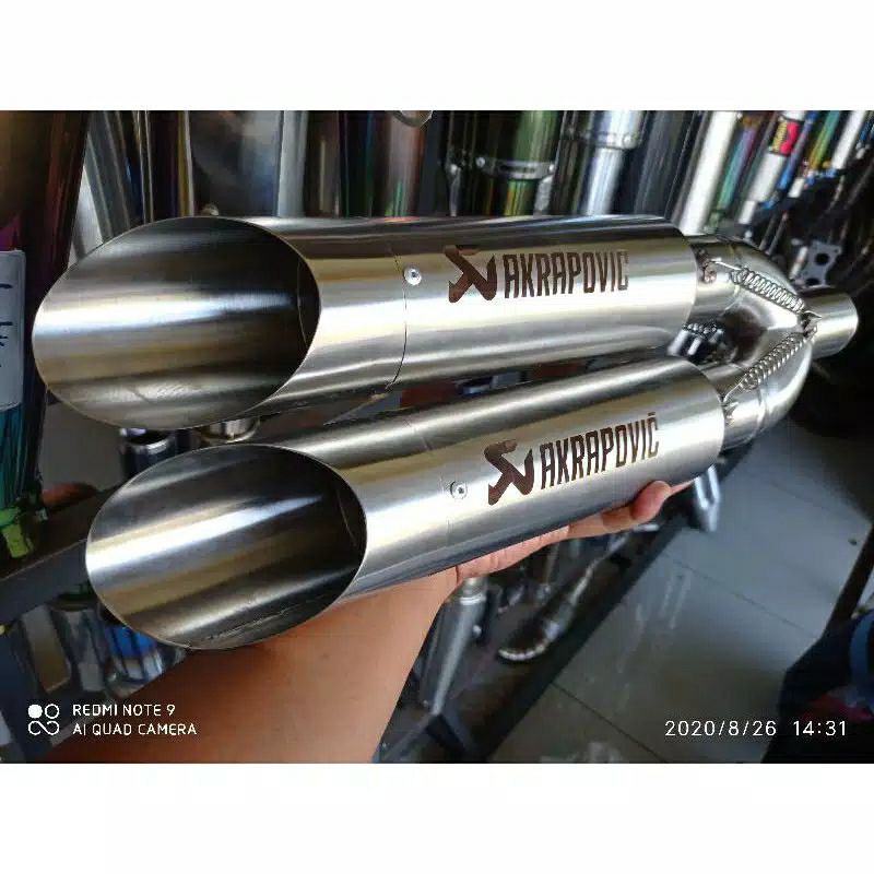 Slincer tabung knalpot racing akapovic dual clincer hitam dof CBR facelift lokal xabre  GSX r 15/v3