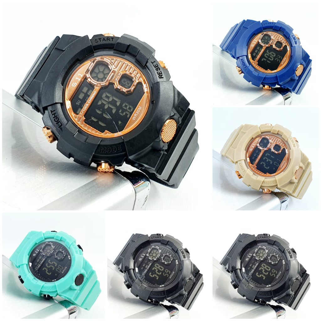 Jam Tangan Pria/Wanita Keren Sporty Digital 5.11 Strap Rubber SS-23 Anti Air