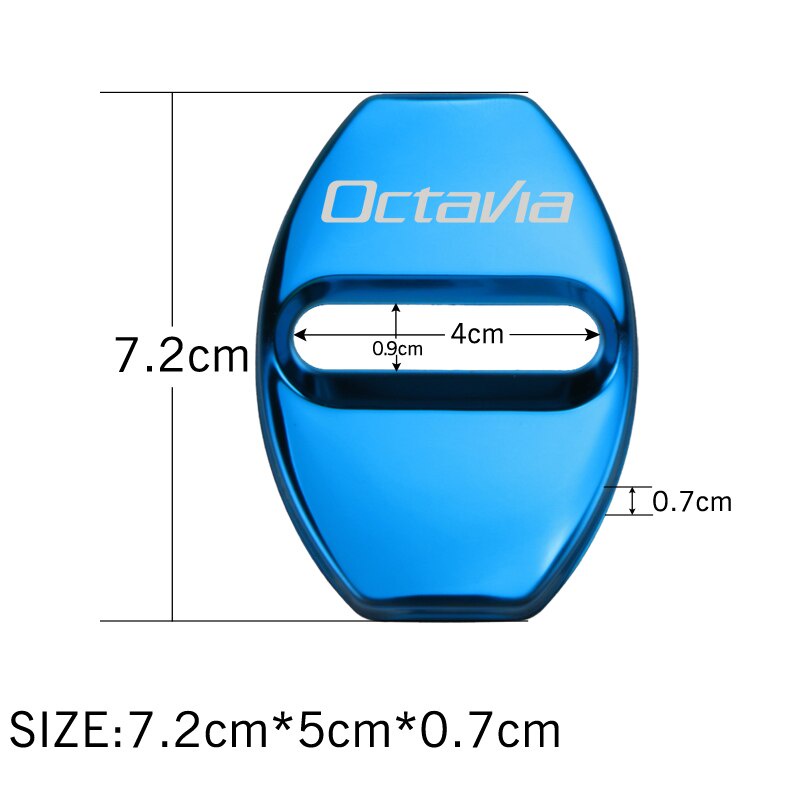 4pcs Cover Pelindung Kunci Pintu Mobil Bahan Stainless Steel Untuk Skoda Octavia 2 3 A5 A7 1