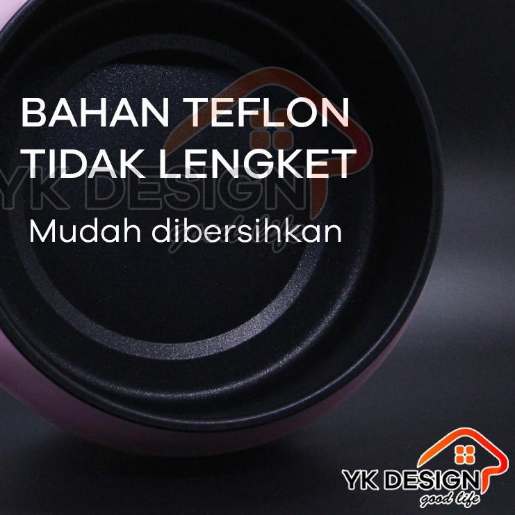 YK DESIGN Panci Elektrik Penggorengan / Panci Listrik Multifungsi Kukusan Stainless YK-802