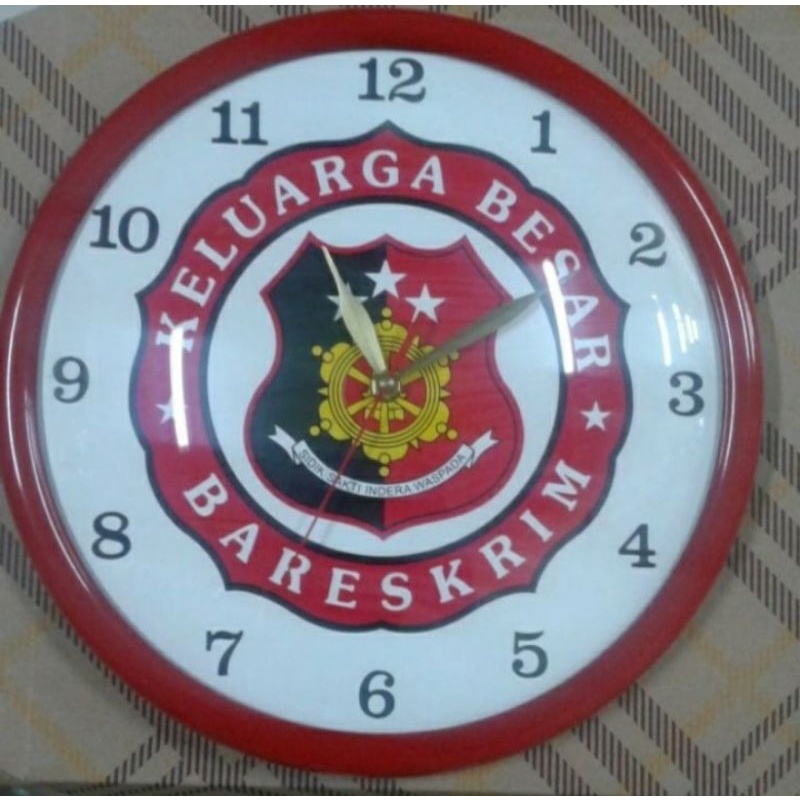 jam dinding logo bareskrim polri, jam dinding polisi
