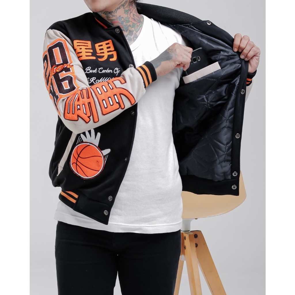 Jaket Varsity Baseball Pria Wanita Original Bordir Motif Terbau Jaket Outdoor Travelling Touring Varsity Jacket Casual Trendy