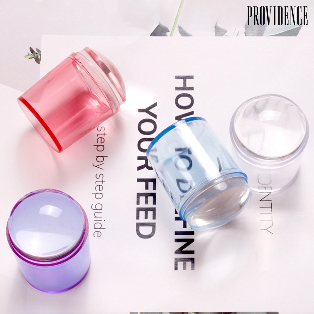 Providence 1 Set Nail Stamp Tool with Nail Scraper Delicate Touch Transparent Head Nail Silicone Template Seal Stamp for Home Use
