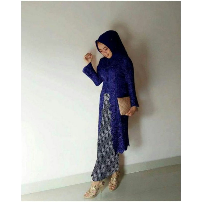 KEBAYA BATIK BROKAT BRUKAT MODEL Panjang MARUN GOLD NAVI PINK HIJAU BOTOL ROK MOTIF PARAANG ABU