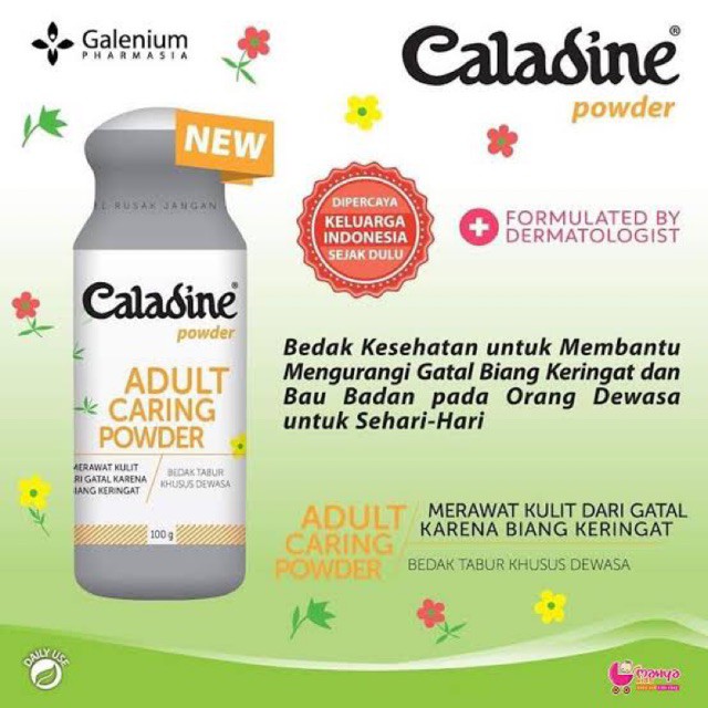 Bedak Gatal Caladine Powder Adult Caring 60 gr 100 Gr untuk dewasa memberi kehangatan setelah mandi