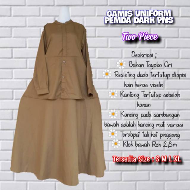 Gamis Setelan pemda khaki PNS / baju kerja / seragam kantoran