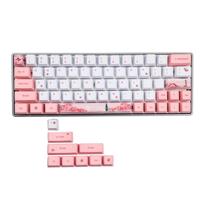 Keycaps btsg PBT DIY Keycaps Untuk Keyboard Mekanik Gaming Lucu Pink