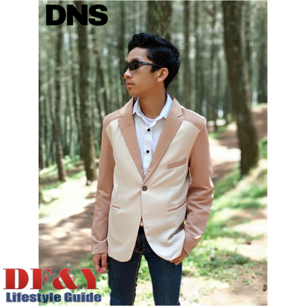 Daniera Jas Blazer Pria Krem Kombinasi Original DF&Y /Jas Blazer Kerja Kantor Formal / Jas Style Kor