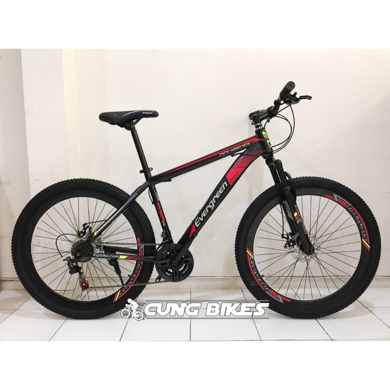 rSepeda gunung MTB 27.5 Evergreen 575 Velg Tinggi Double disc brake