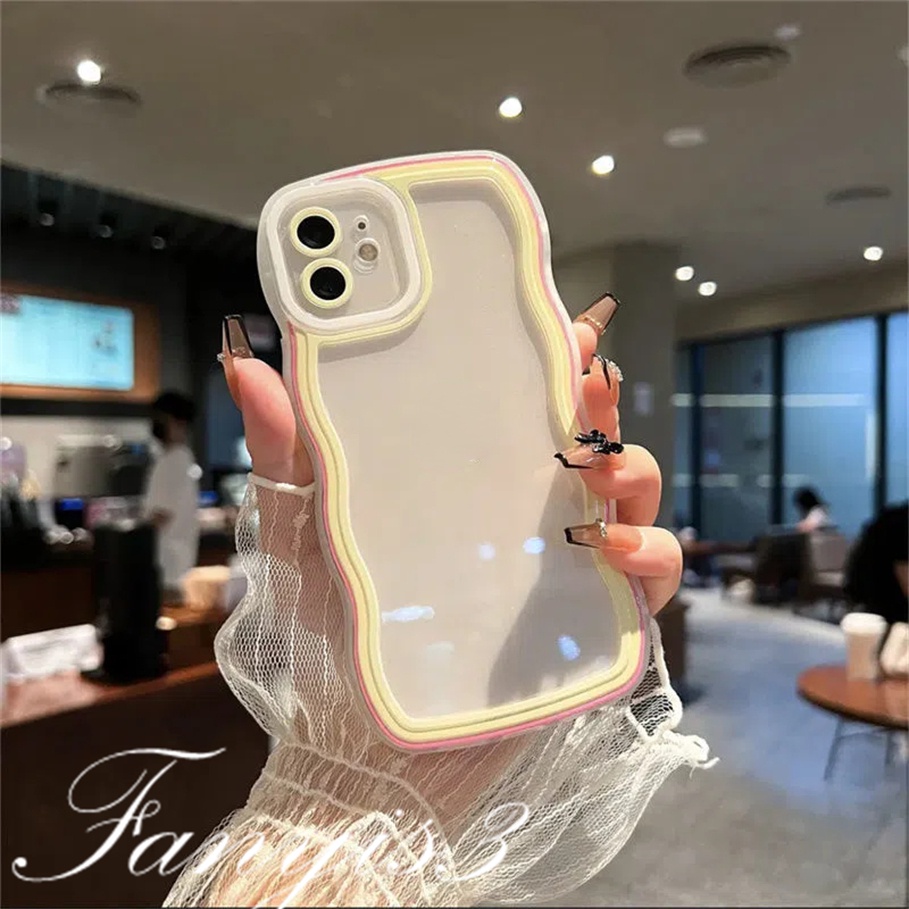 Compatible For iPhone 12 11 Pro X Xs Xr 8 7 Plus Rainbow Frame Phone Case TPU Soft Protective Cover