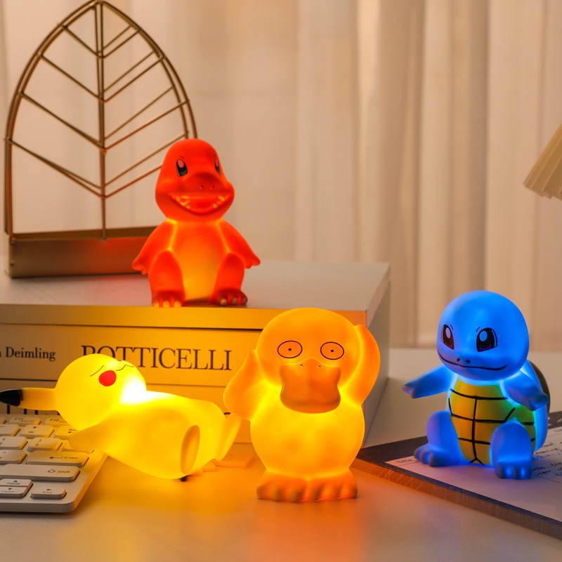 Lampu Tidur Anak Bentuk Pikachu Charmander Squirtle Ukuran Kecil