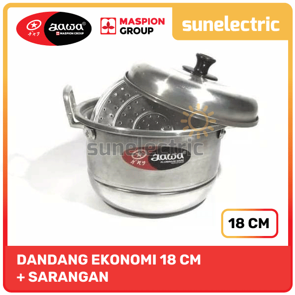 iNstansday- Maspion ALU Dandang Ekonomi Kukusan / Steamer / Langseng / Panci Kukus + Sarangan +