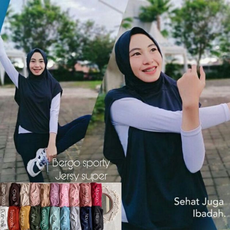 Hijab Sport Jilbab Kerudung Olahraga Joging Senam Bersepedah/Hijab Olahraga/Jilbab Sport Rompi/Rompi