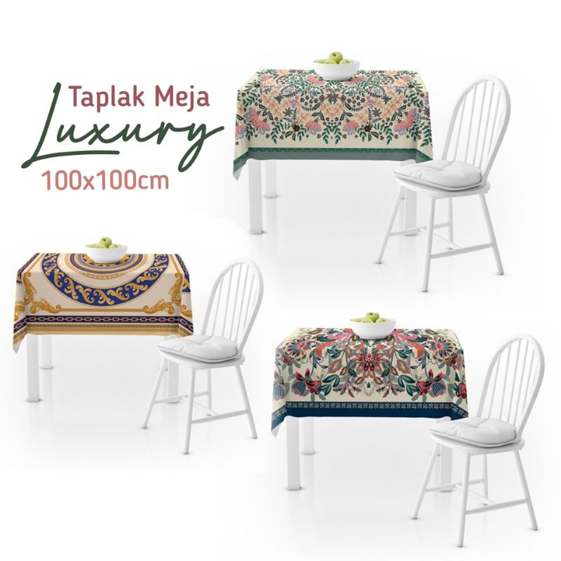 Taplak Meja 100x100 cm Motif Luxury