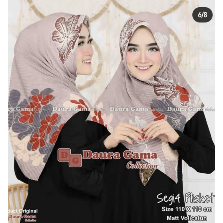 hijab plisket segi 4 Daura Gama