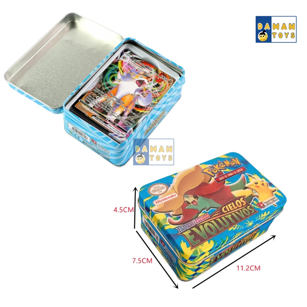 Kartu Pokemon Charizard Pikachu TCG Free Kaleng Case