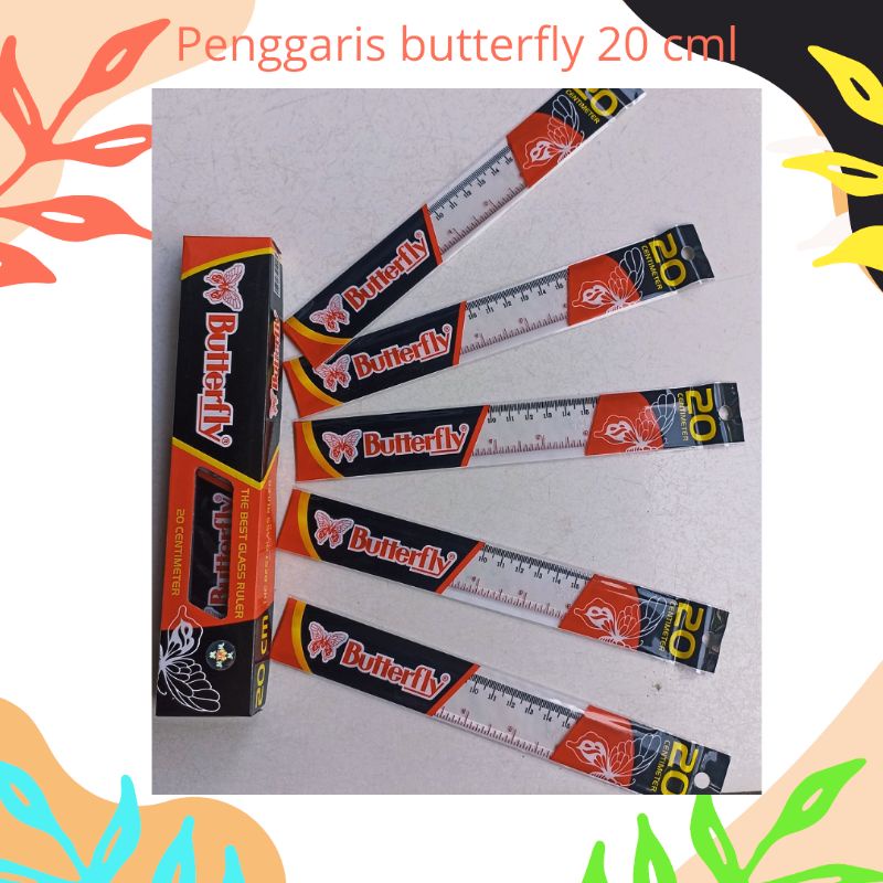 

Penggaris Butterfly 20 Cm Garisan Bahan Plastik
