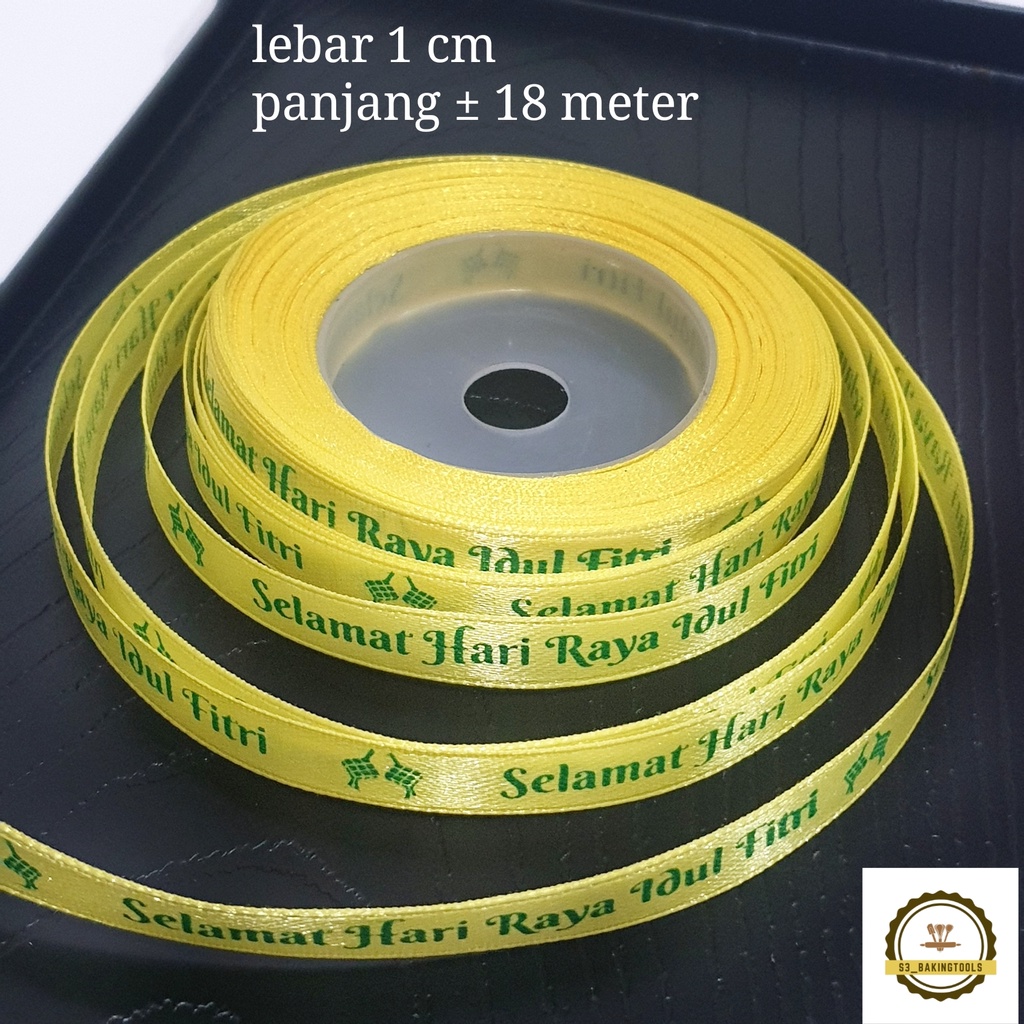 

Pita satin idul fitri kuning muda 20 yard hiasan hampers