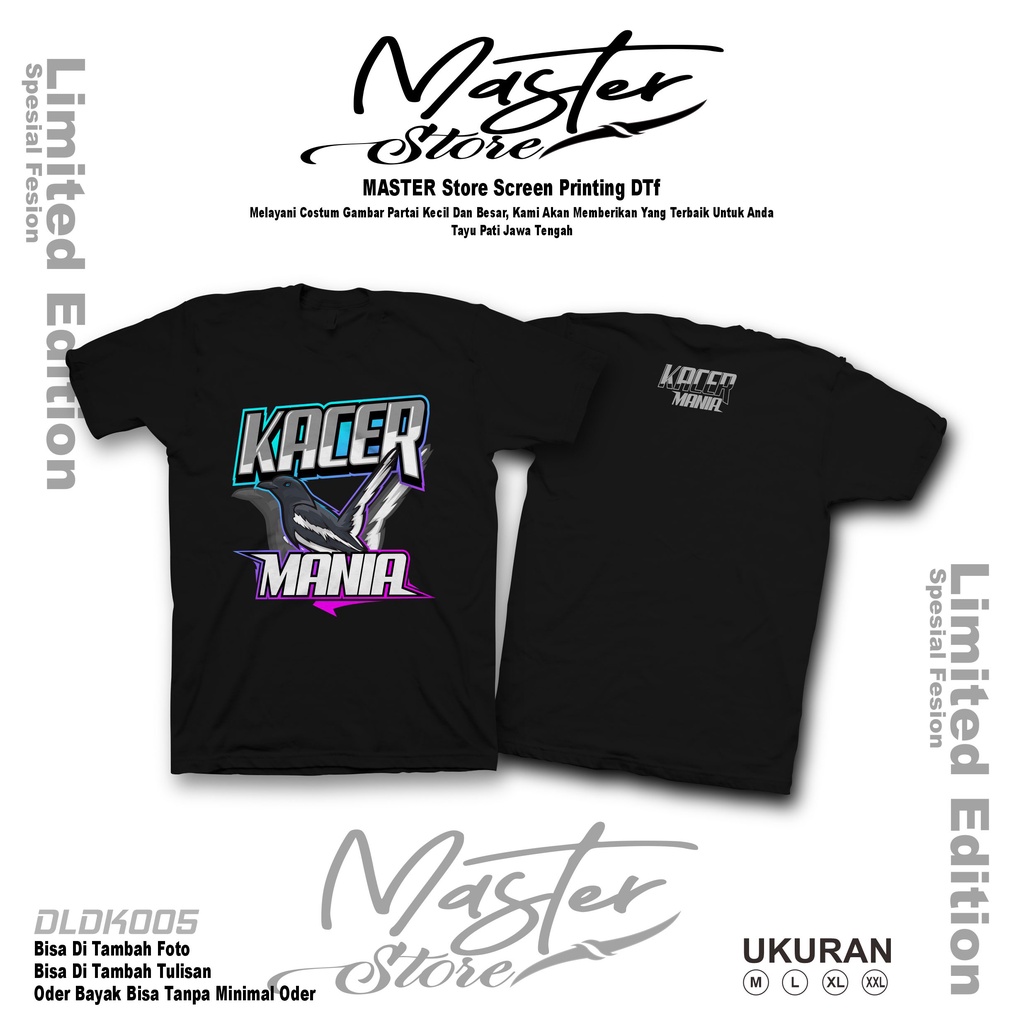 Kaos Burung Kacer mania Komiunitas Burung Kacer mania Sablon Kaos Kacer manis murah bahan adem [ Jua
