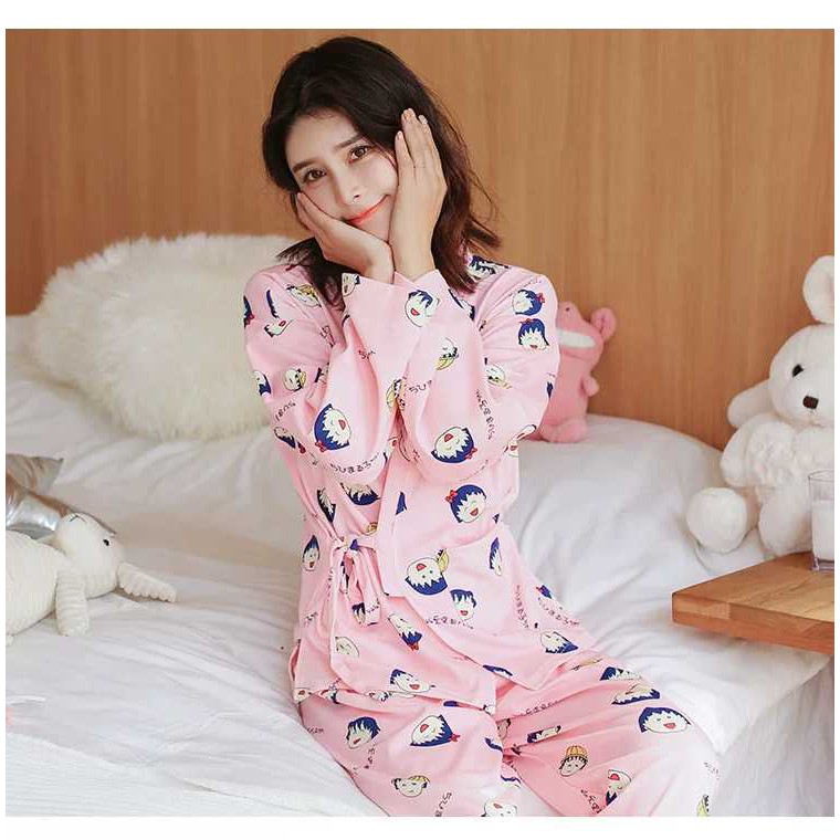 DAILYLOOK BAJU  TIDUR  PIYAMA PP MARUKO CHAN KAOS  TEBAL 