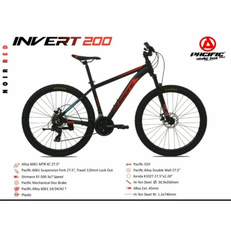 Sepeda Gunung MTB 27.5" Pacific Invert 200 Alloy