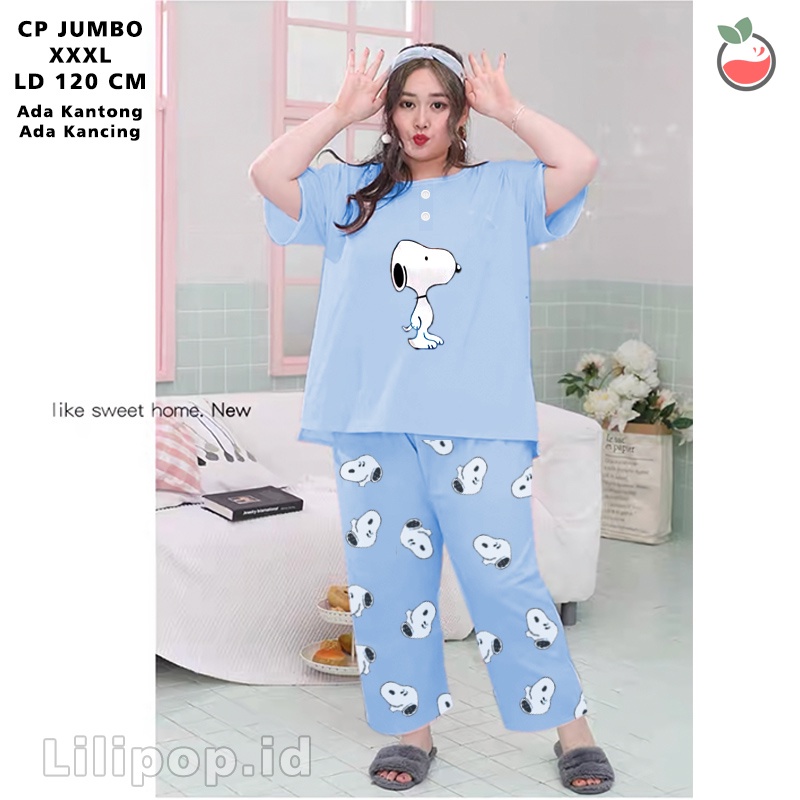 Baju Tidur Wanita CP Jumbo Bigsize Babydoll HELBES BUNY  XXL Celana Panjang Busui Bumil  Oversize Ko