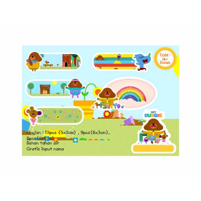 

STICKER LABEL NAMA CUSTOM Character HEY DOGGUE