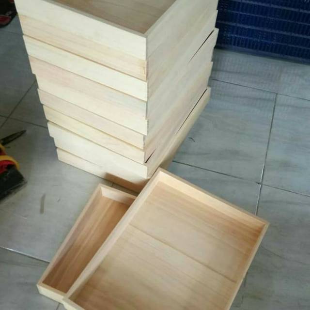 Nampan / Baki / Tray kayu Pinus 40 x 30 datar TANPA LUBANG