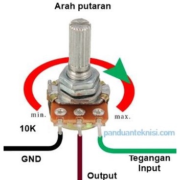 Potensiometer B 100K Stereo Linear B100K 100 K Ohm Potensio Potentio