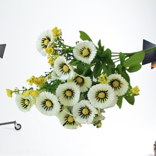 RSB COD CLEAR STOCK Pot Bunga Kode 09 Cosmos / Tanaman Bunga Plastik / Bunga Dekorasi Rumah / Tanaman Ornamen-PUTIH