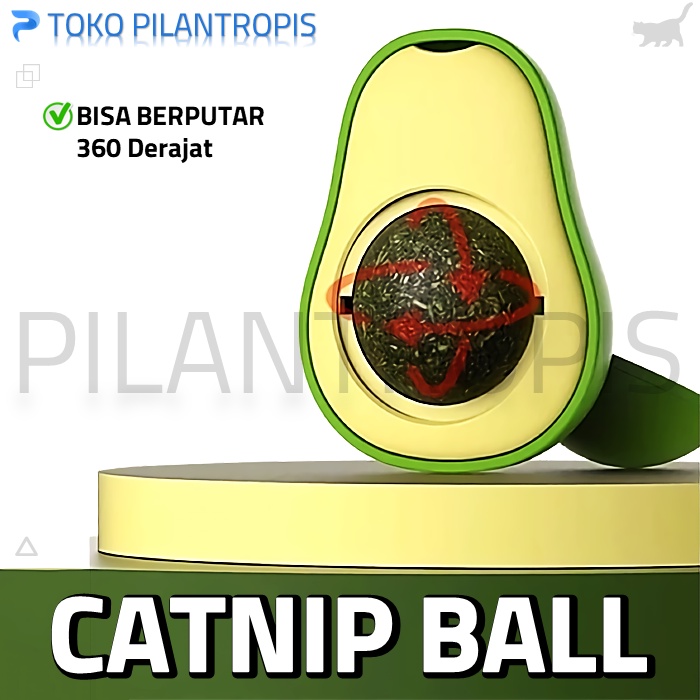 CATNIP BALL KUCING MAENAN MAINAN UNTUK KUCING CATNIP AVOCADO ALPUKAT AMAN TERJILAT