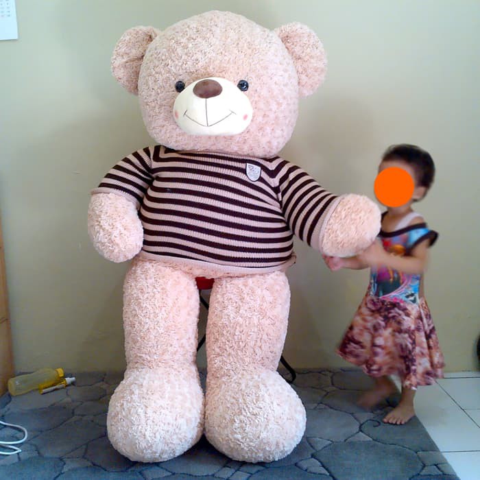 Boneka teddy bear sweater stripe giant jumbo big besar beruang teddy bear