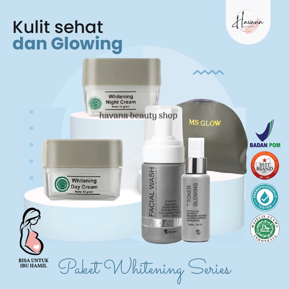 Jual Ms Glow Whitening Series Skincare Untuk Kulit Normal Free Pouch