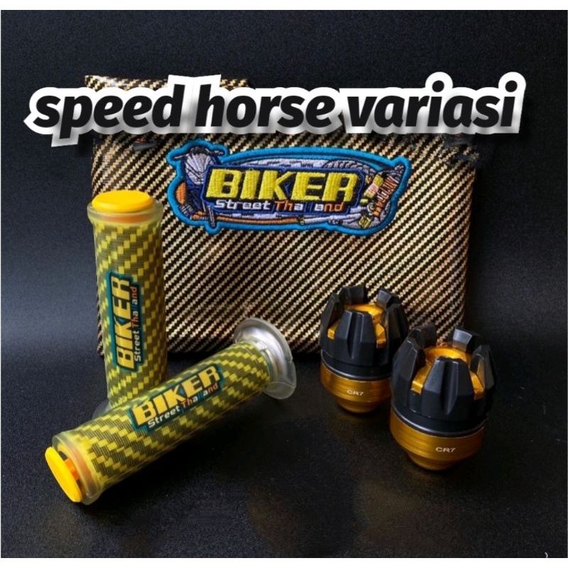 Paket 3item Handgrip biker plus jalu as roda plus kulit jok biker Universal