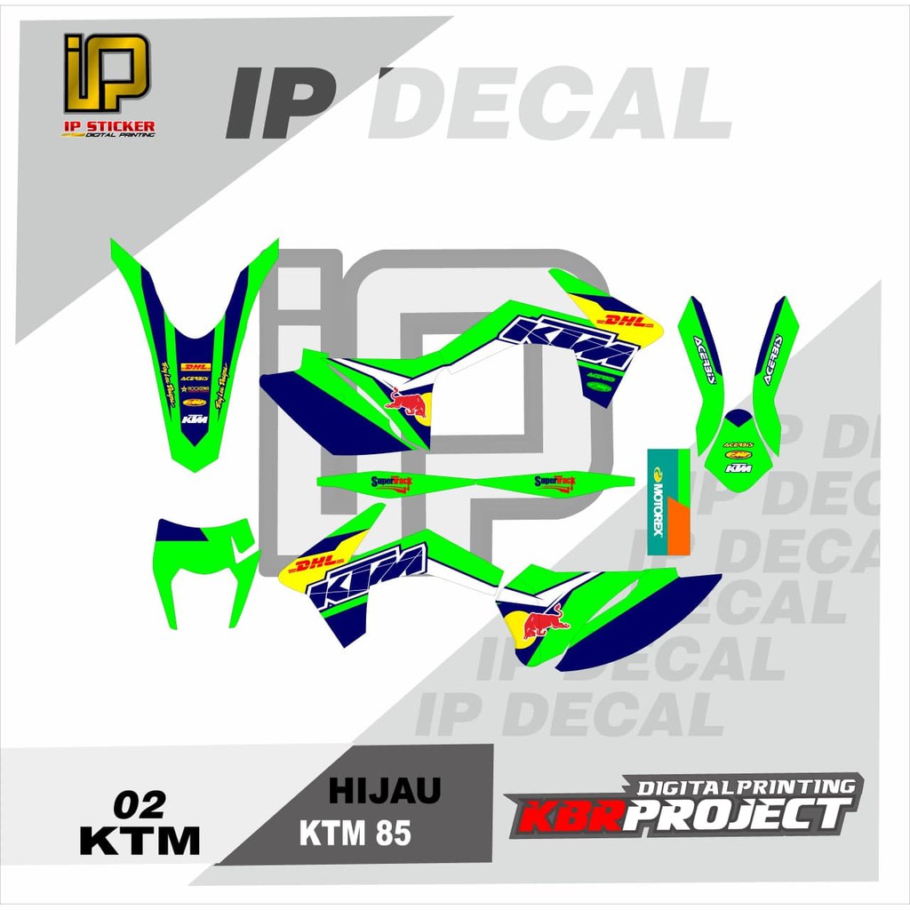 DECAL KTM 85 STICKER VARIASI MOTIF GRAFIS DECAL MOTOR KTM 85 02 CUSTOM BEBAS BISA