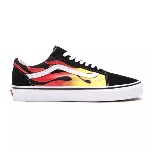 SALE DISKON! V4NS OLDSKOOL FLAME BLACK/WHITE CLASSIC 100% ORIGINAL BNIB