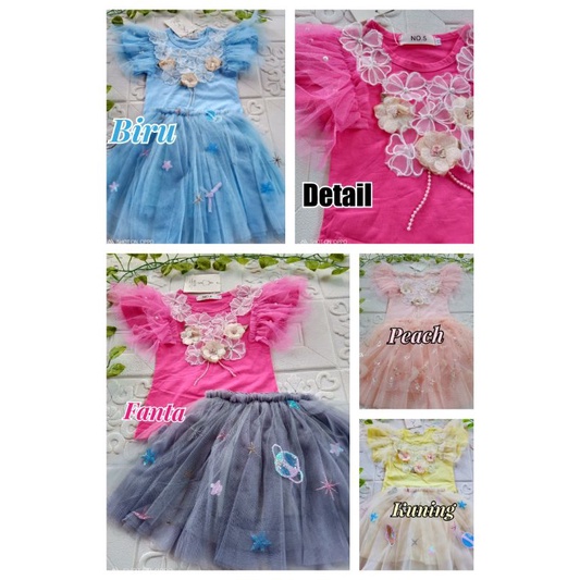 SETELAN ROK TUTU ANAK IMPORT PREMIUM 0-5 TAHUN SETELAN ROK TUTU PESTA DRESS PESTA ANAK IMPORT FLOWER