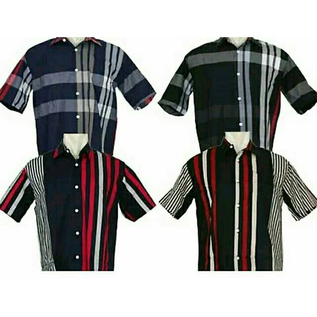 Kemeja pria jumbo garis garis