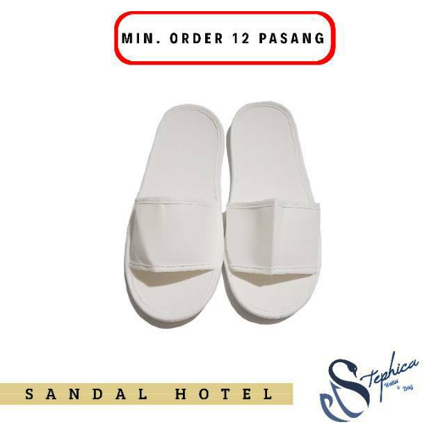 Sandal Hotel POLOS Putih Hitam Custom Sablon Souvenir Spa Rumah Sakit Murah Kualitas Bagus