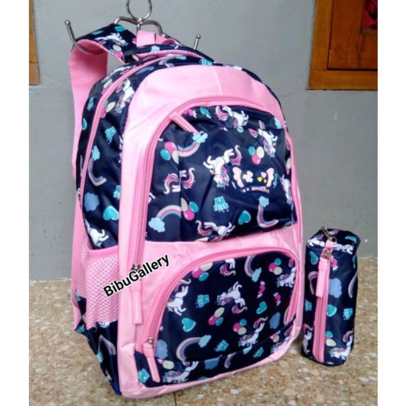 Tas ransel alto tas ransel anak sekolah perempuan SD ,SMP Original-Silver girl C