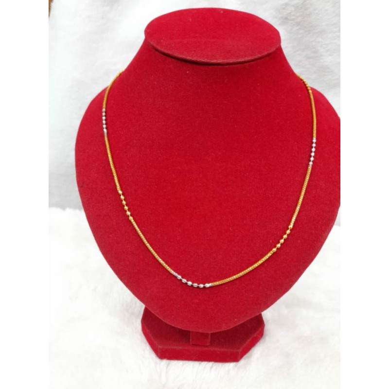 KL234J193J kalung emas model emilio bola merica kombinasi emas putih berat 4.100 42.5cm kadar 70%