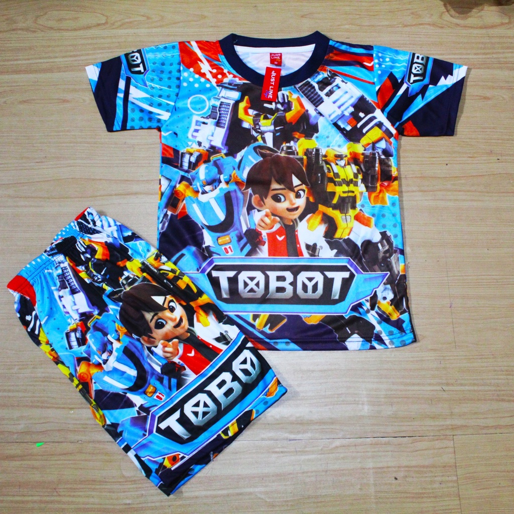 Setelan baju celana tobot full printing