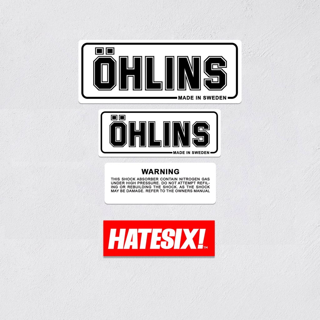 Sticker Decal OHLINS Racing Suspension Hatesix