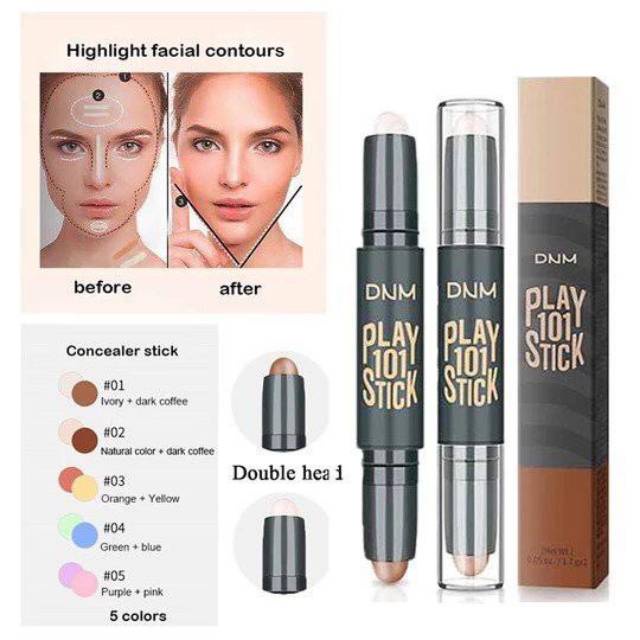 Stick 2-Head Light Shading DNM Concealer / Contour Dua Sisi Untuk Mencerahkan Kulit