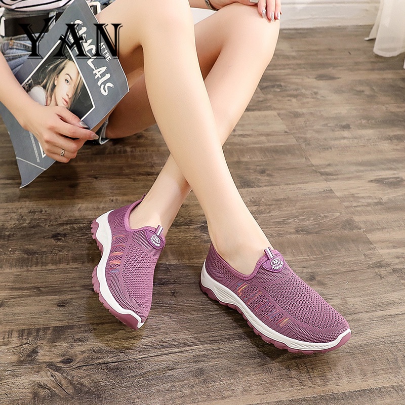 YAN Sepatu Wanita Sepatu Slip On Bernapas Sepatu Sneakers Wanita