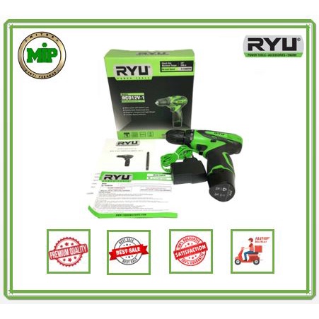 MESIN BOR RYU CORDLESS RCD 12V/RYU RCD 12 V/BOR 10 MM RYU