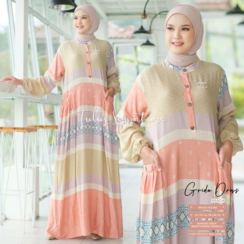 GRIDA DRESS BY TULUS SIGNATURE (DRESS MOTIF) Dress muslimah rekomeded