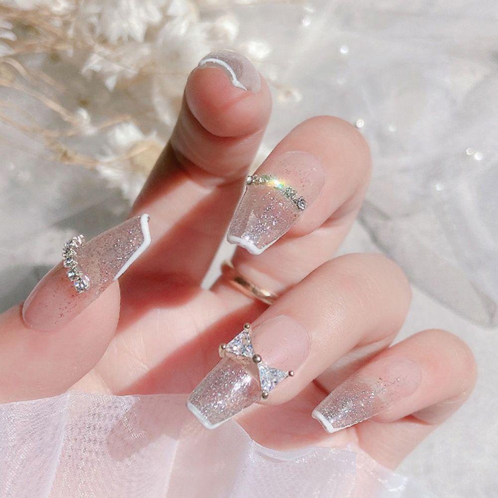 Mxbeauty 3D Nail Art Dekorasi Perak Perhiasan Mewah Hiasan Kuku Flash Alloy Kristal Nail Art Berlian Imitasi