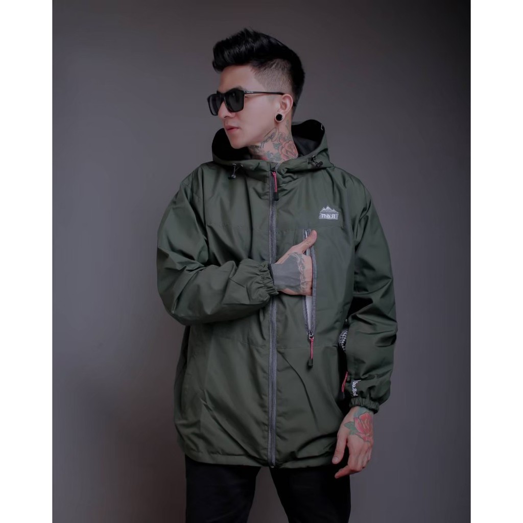 Jaket Outdoor Uniseks Waterpoof Model BLD Branded Original The Bojiel / Jaket Parasut Pria Wanita Windproof