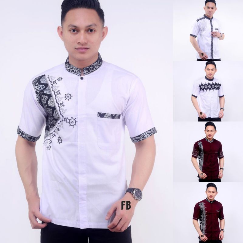 [NEW PRODUK] Koko Batik Fashion Muslim Kombinasi  M/L/XL Dewasa -BATIK PITTO